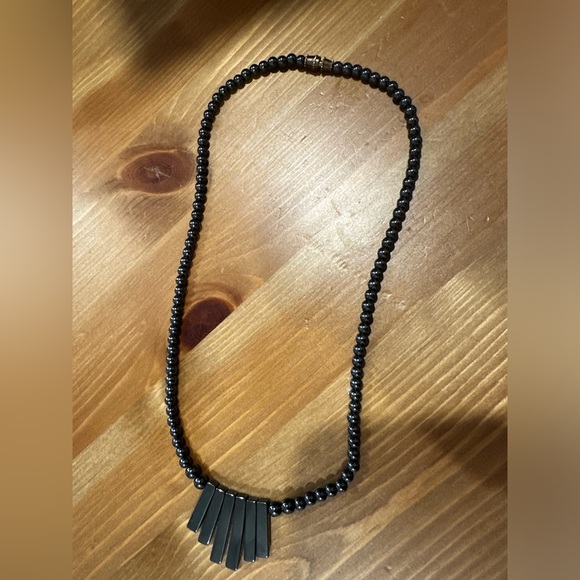 Black Beaded Hematite Necklace - Picture 2 of 7